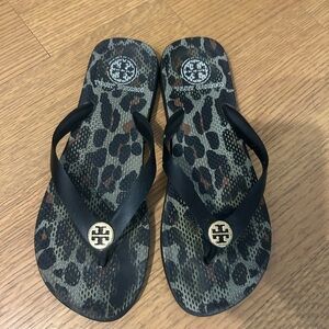 Tory Burch Leopard Flip Flops